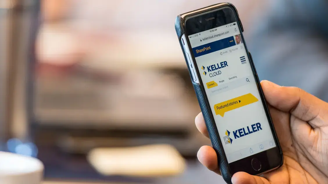 Keller's intranet on a mobile phone