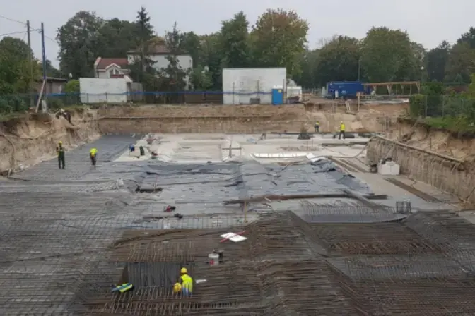 Zabezpieczenie wykopu palisadą DSM