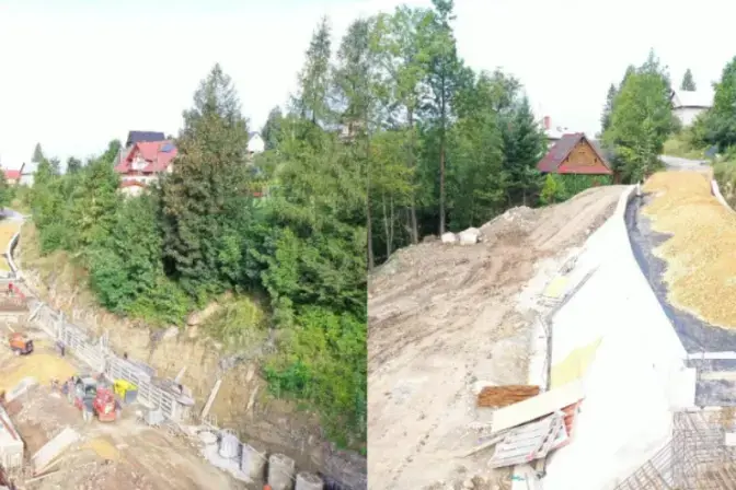 Stabilizacja osuwiska wraz z odbudową drogi powiatowej 