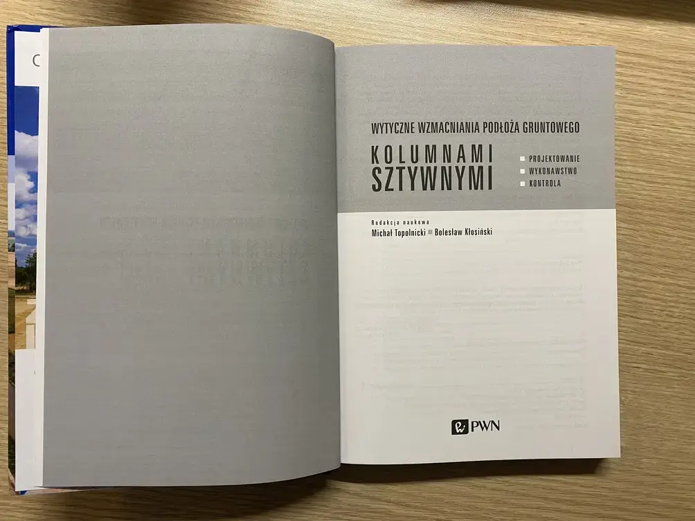Książka na temat wytycznych wzmacniania podłoża gruntowego kolumnami sztywnymi