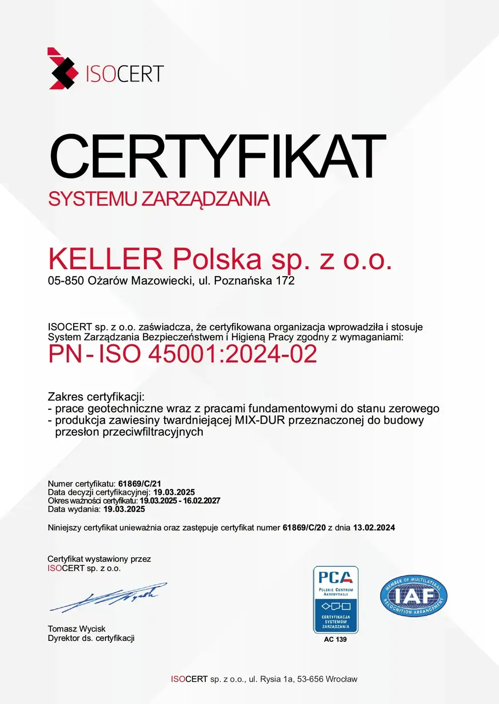 ISO Certificate