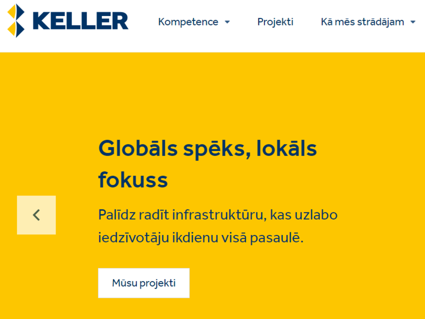 Strona Keller Polska w języku łotewskim