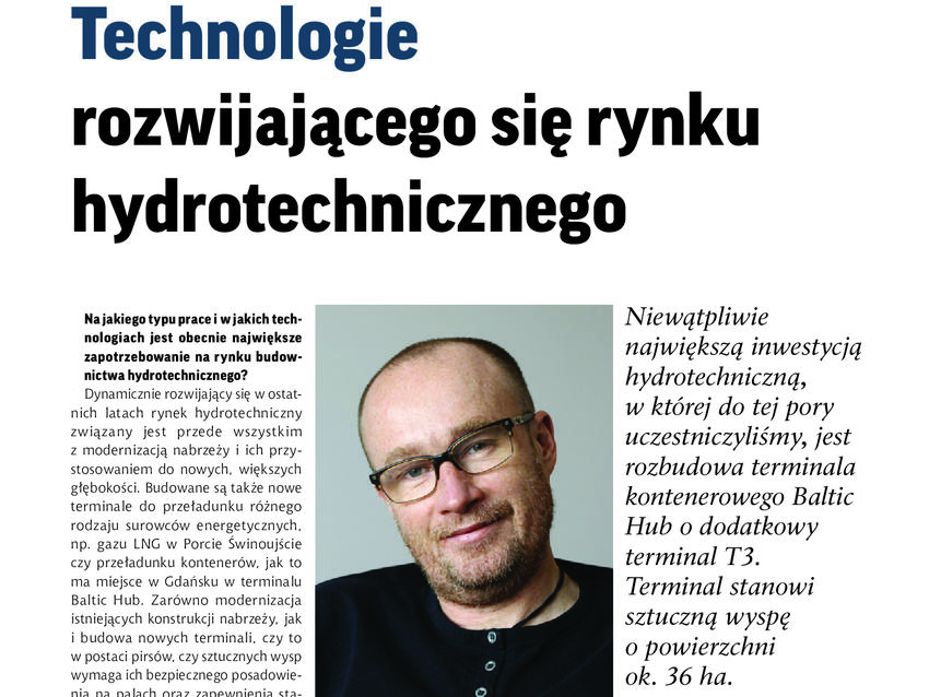 Technologie rozwijającego się rynku hydrotechnicznego