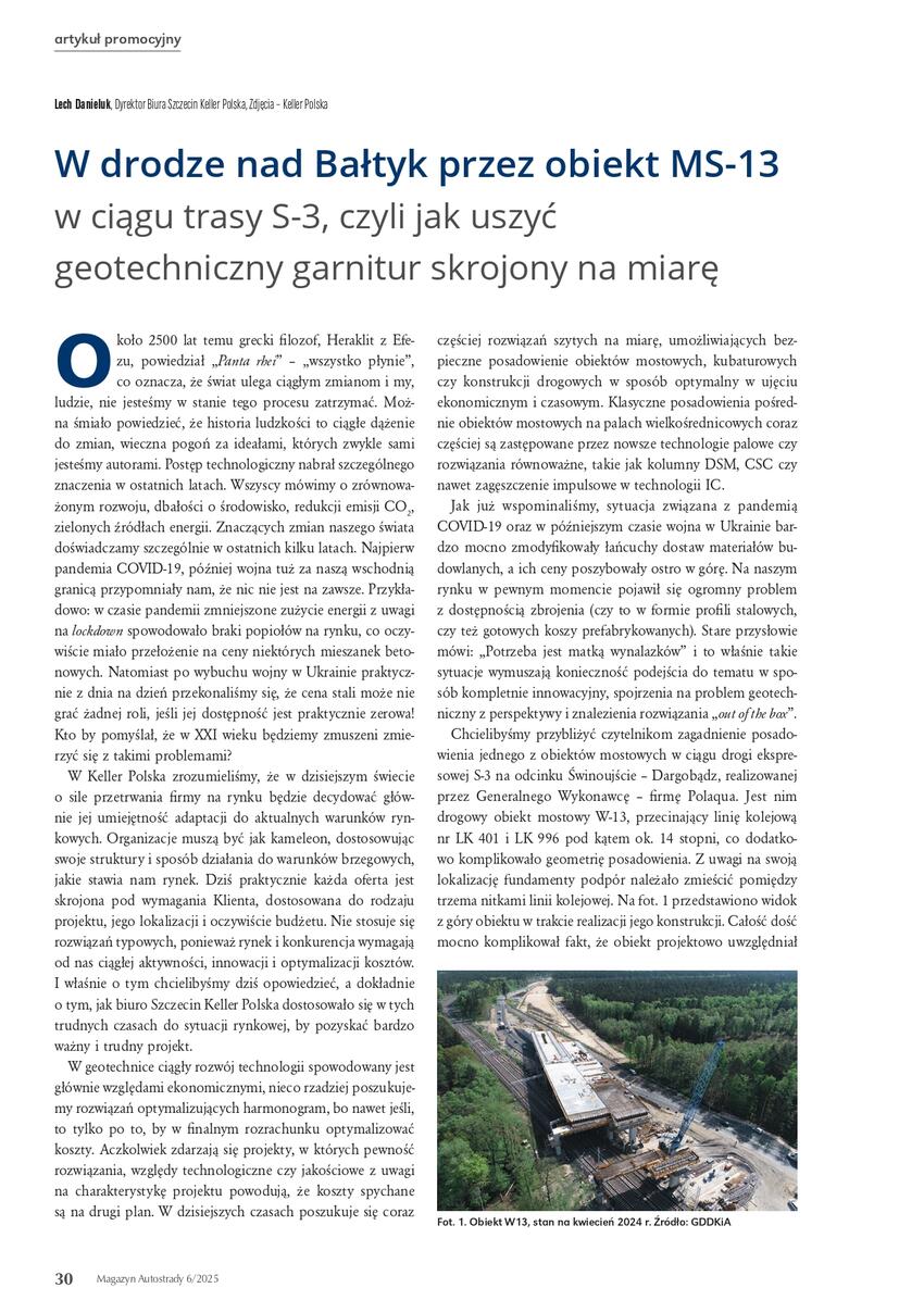 Artykuł w drodze nad Bałtyk przez obiekt MS-13