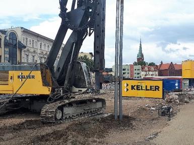 Palisada zabezpieczająca wykop-linia tramwajowa Bydgoszcz