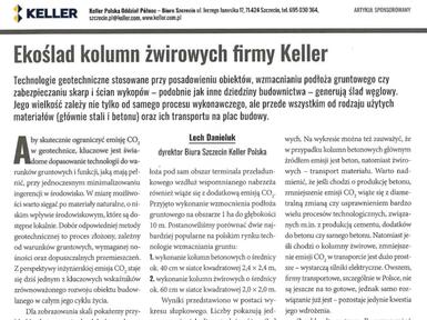 Artykuł ekoślad kolumn żwirowych