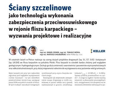 Artykuł o technologii ścian szczelinowych w rejonie fliszu karpackiego