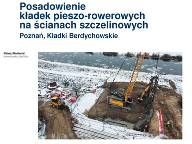 Artykuł o posadowienie kładek pieszo-rowerowych na ścianach szczelinowych