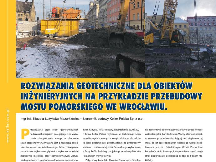 Rozwiązania geotechniczne dla obiektów inżynieryjnych na przykładzie przebudowy mostu pomorskiego we Wrocławiu 