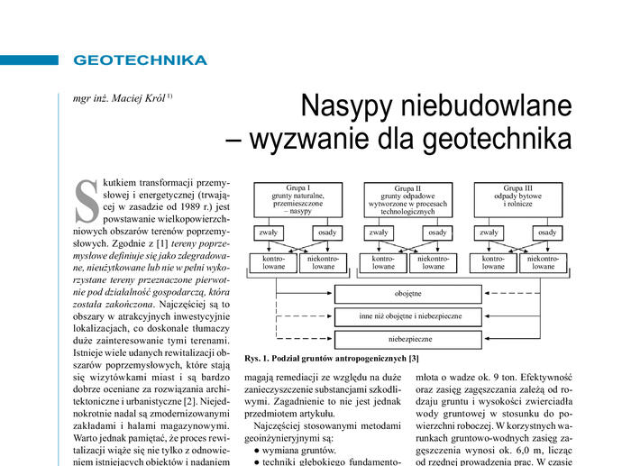 Artykuł o nasypach niebudowlanych