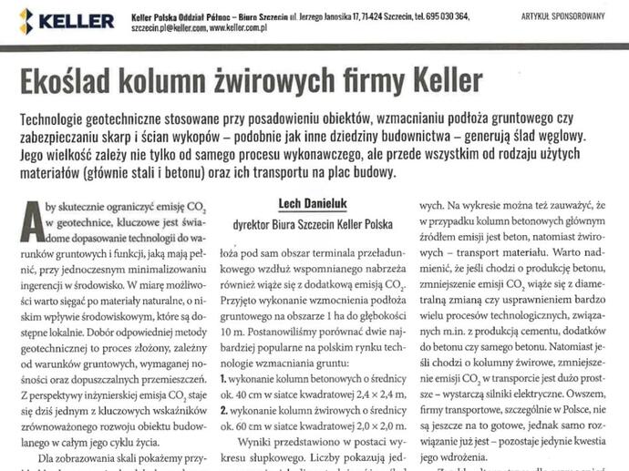Ekoślad kolumn żwirowych firmy