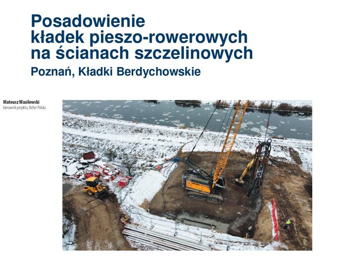 Artykuł o posadowienie kładek pieszo-rowerowych na ścianach szczelinowych